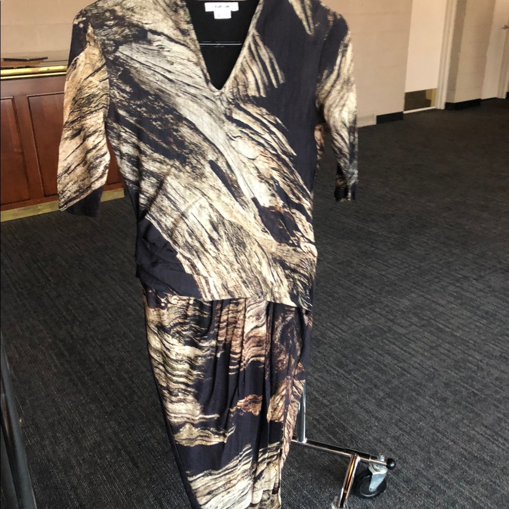 Helmet Lang Asymmetrical print dress